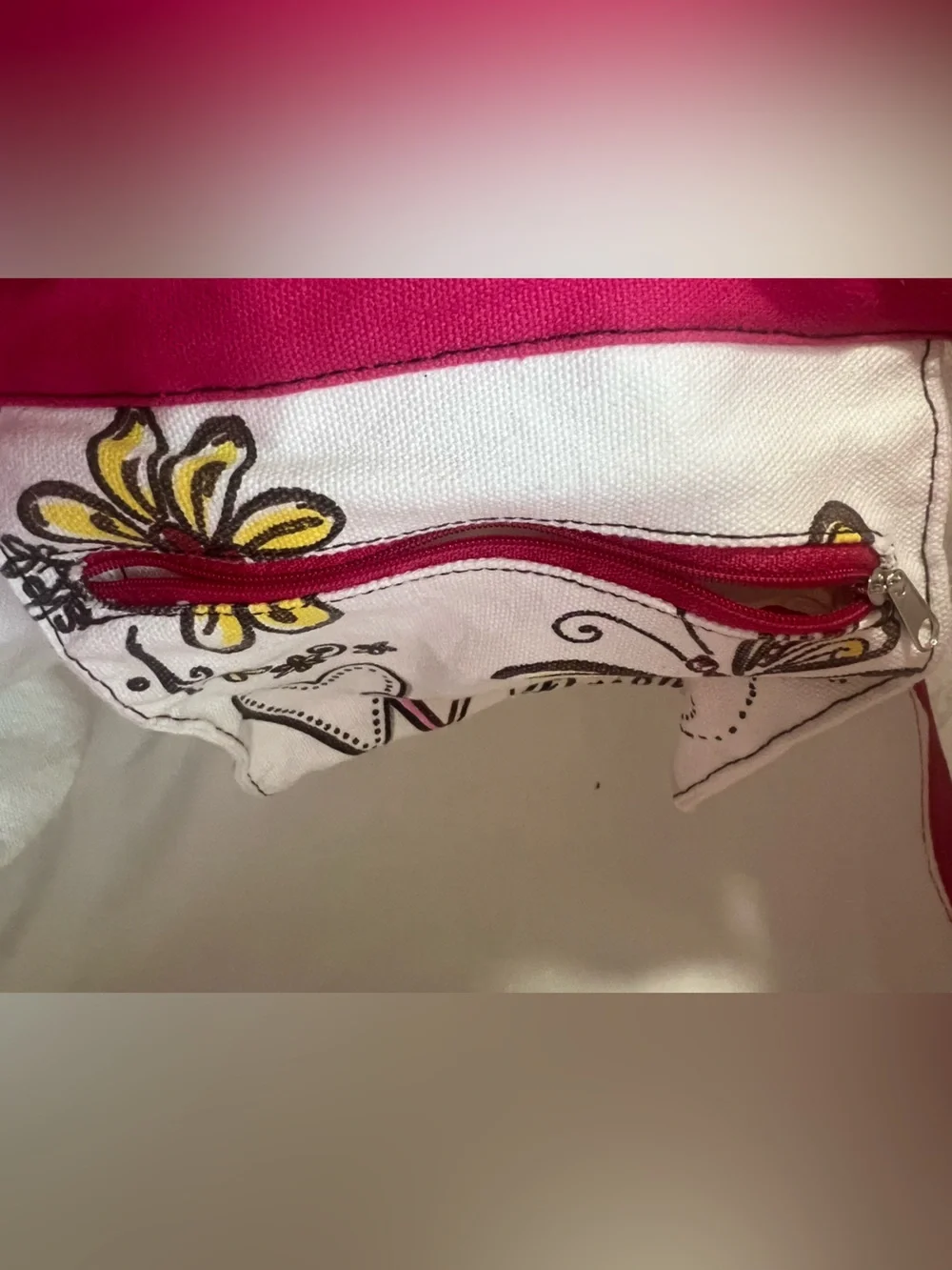 Brighton Whimsical Sketch Print Canvas Tote Bag Large Shopper Travel Purse Mult
